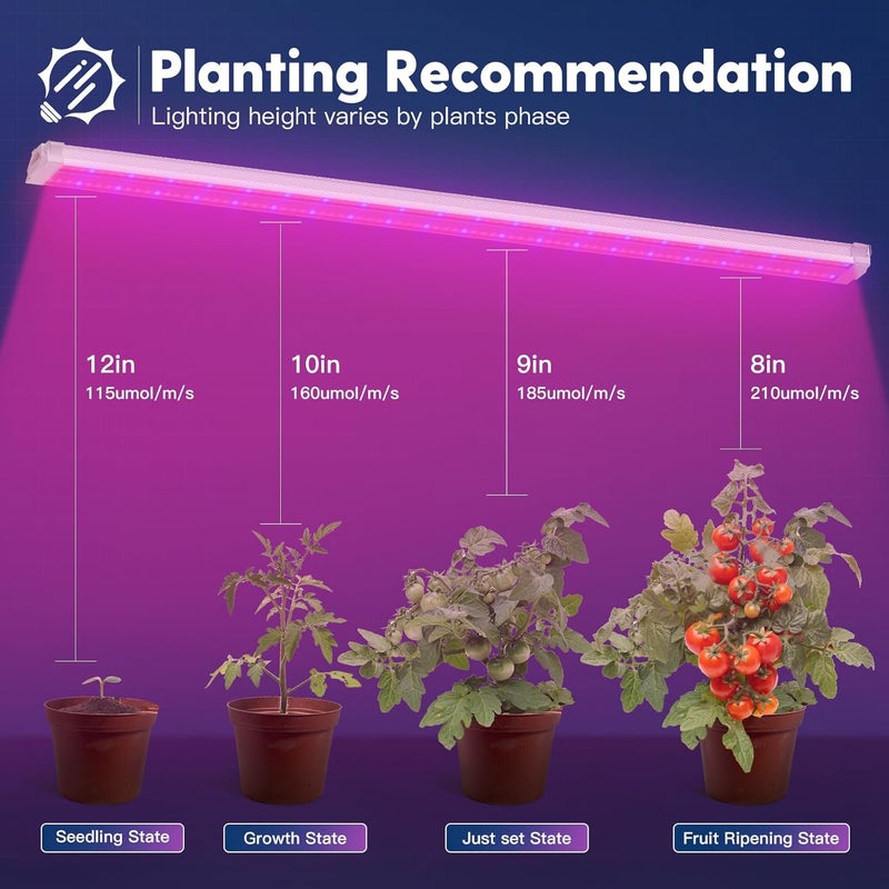 FREELICHT 1 Pack 4FT LED Grow Light, 40W (250W Equivalent), Red Blue (660nm+460nm) Full Spectrum Grow Light for Indoor Plants, Linkable Plug in Plant Growing Lamps for Hydroponic Seeding Veg Flower - Image 2